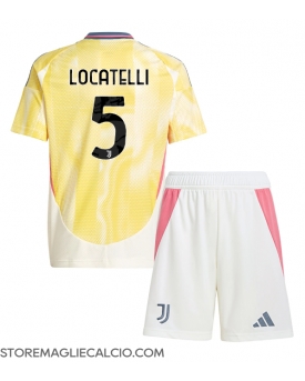 Juventus Manuel Locatelli #5 Maglia Gara Trasferta Repliche 2024-25 Bambino